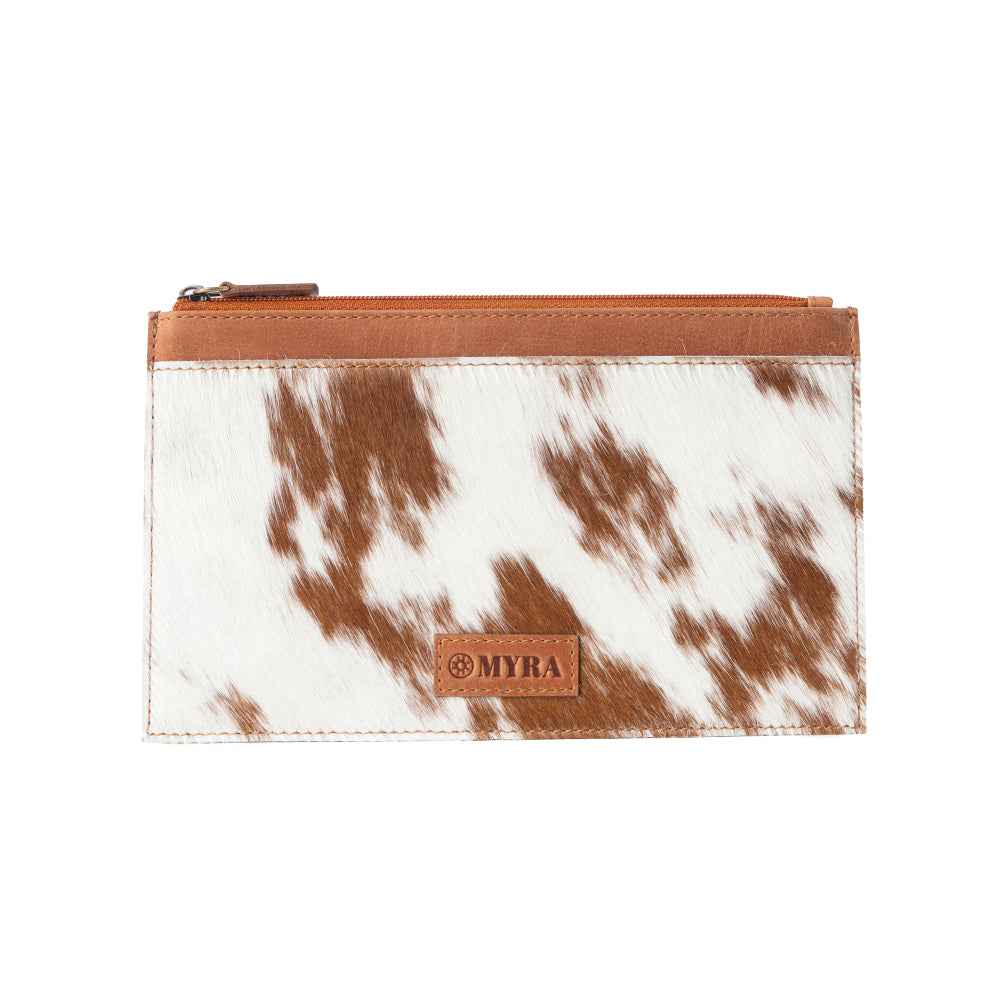 Myra Hayride Hairon Leather Pouch for Women in brown