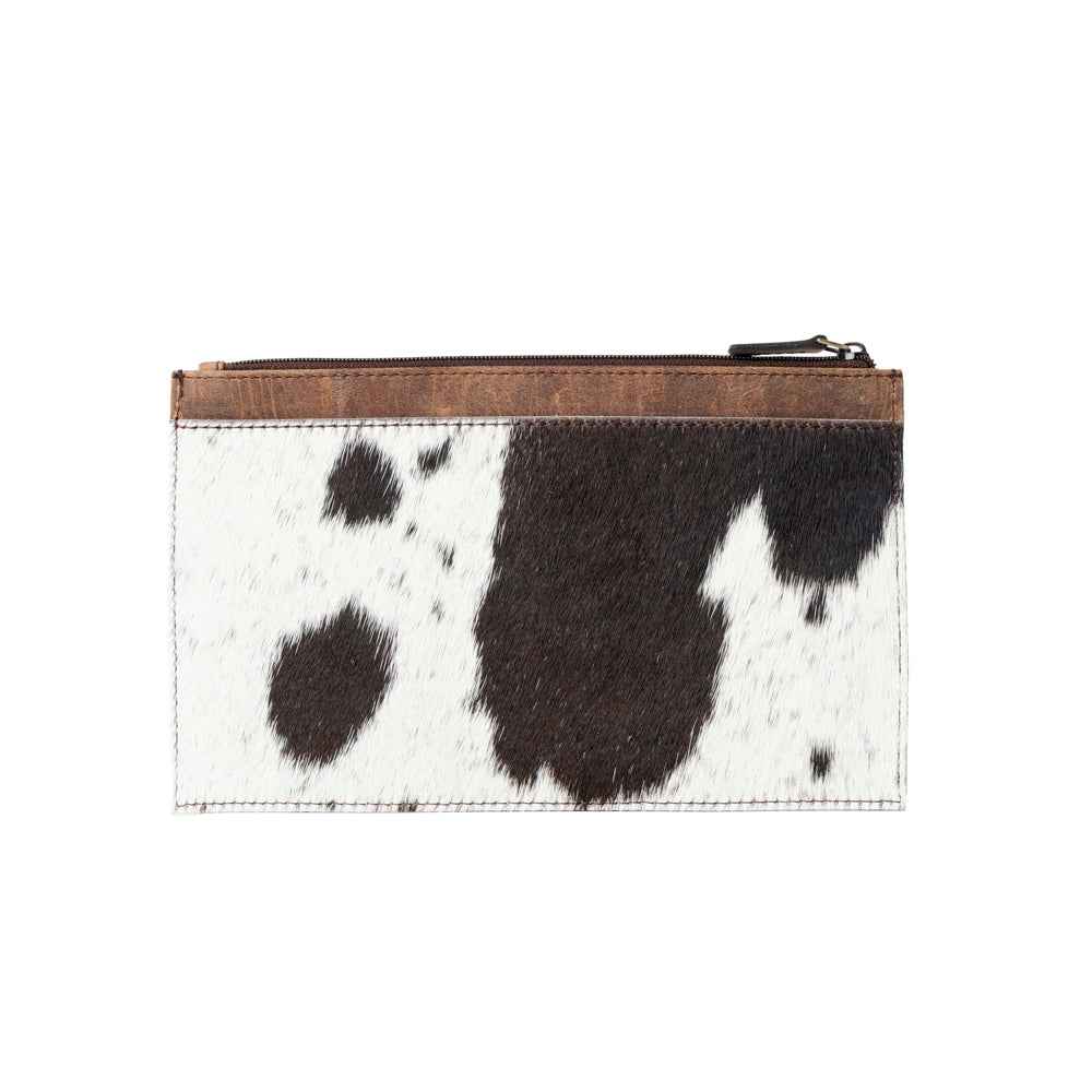 Myra Hayride Hairon Leather Pouch for Women in black