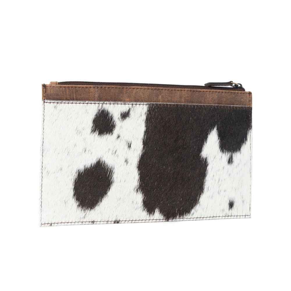 Myra Hayride Hairon Leather Pouch for Women in black