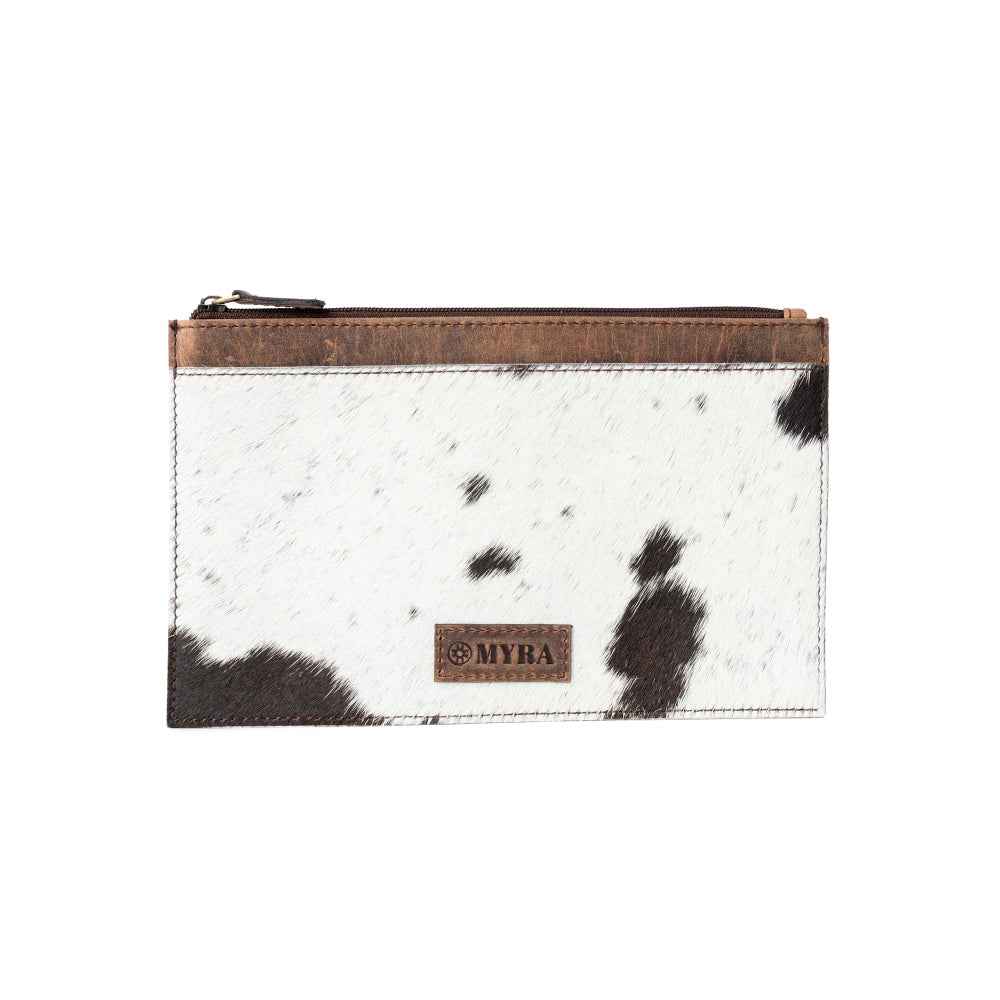 Myra Hayride Hairon Leather Pouch for Women in black