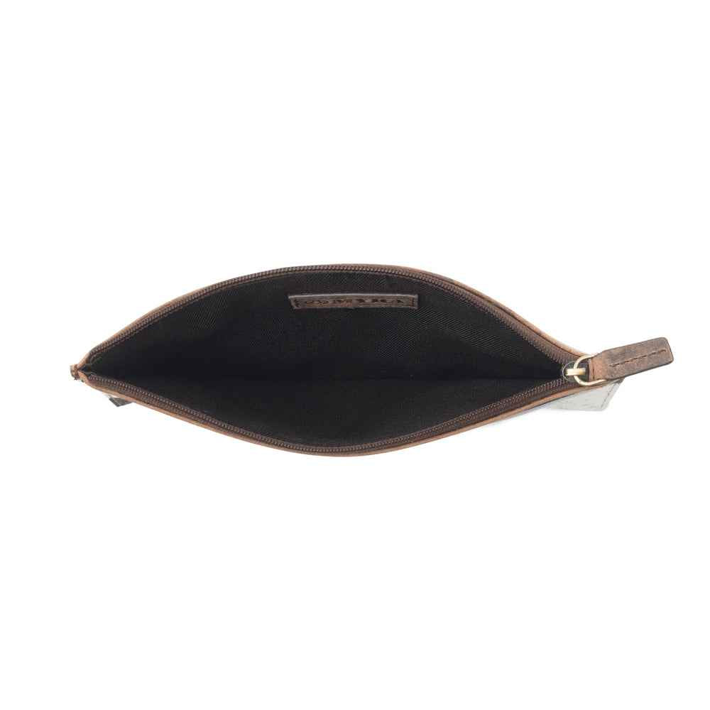 Myra Hayride Hairon Leather Pouch for Women in black