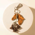 Myra Summer Cove Horse Handtooled Leather Key Fob in Caramel Tan