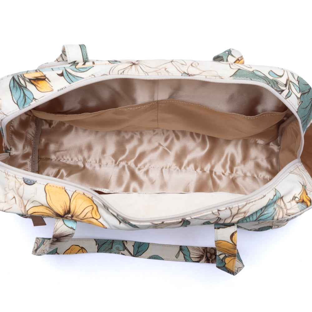 Myra Sunnyfield Cotton Diaper Bag in Ochre Fern