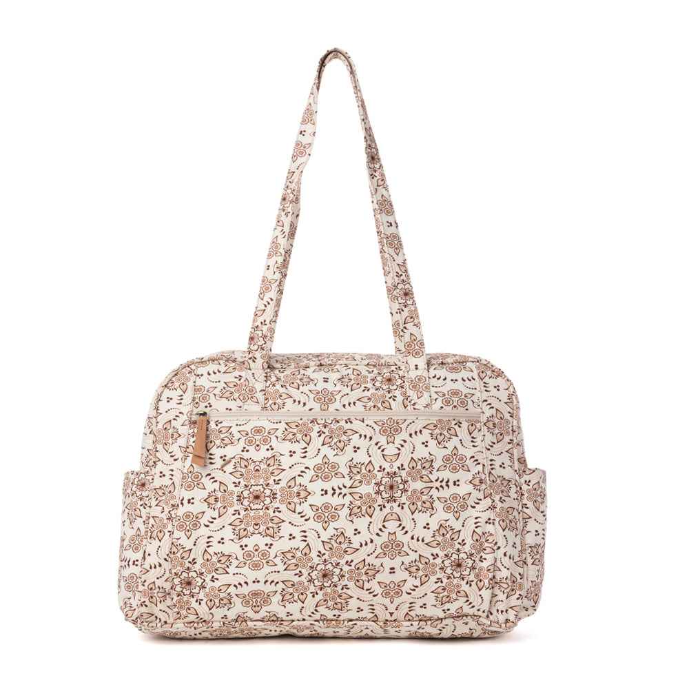 Myra Sunnyfield Cotton Diaper Bag in Mocha Beige