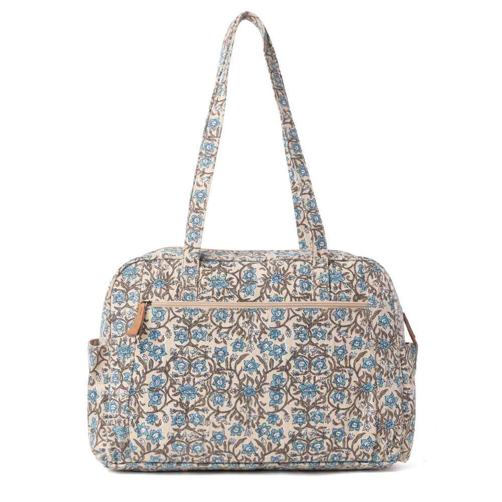 Myra Sunnyfield Cotton Diaper Bag in Dusty Teal