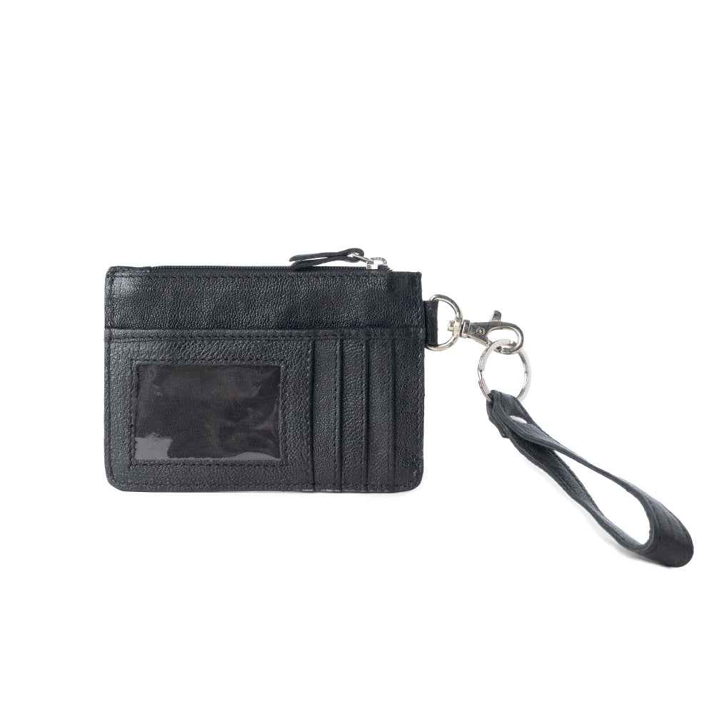 Myra Hand Hewn Western Card Holder for Women in Brown with handtooled detail
