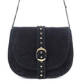 Myra Yellowstone Iron Frontier Suede Leather Bag in Jet Black