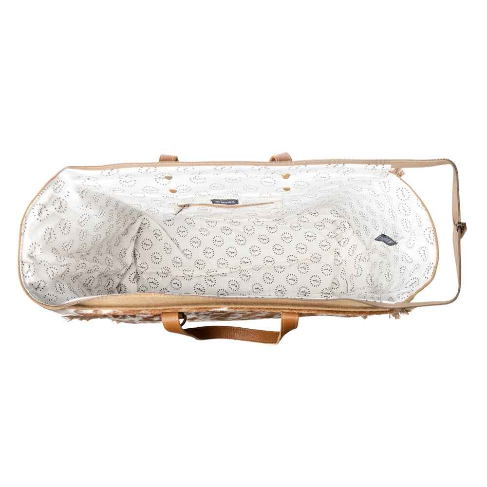 Myra Cartwright Hand-Tooled Bag in Tan & White