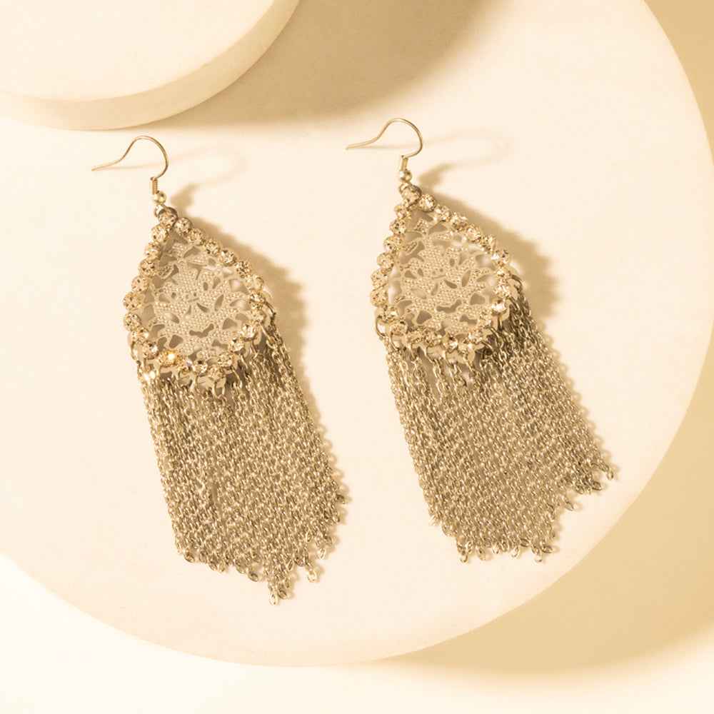 Myra Stormtrail Fringe Earrings in Antique Frost