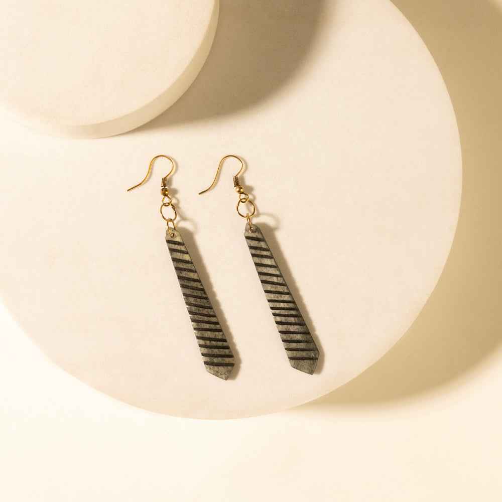 Myra Driftline Drop Earrings in Iron Stripe