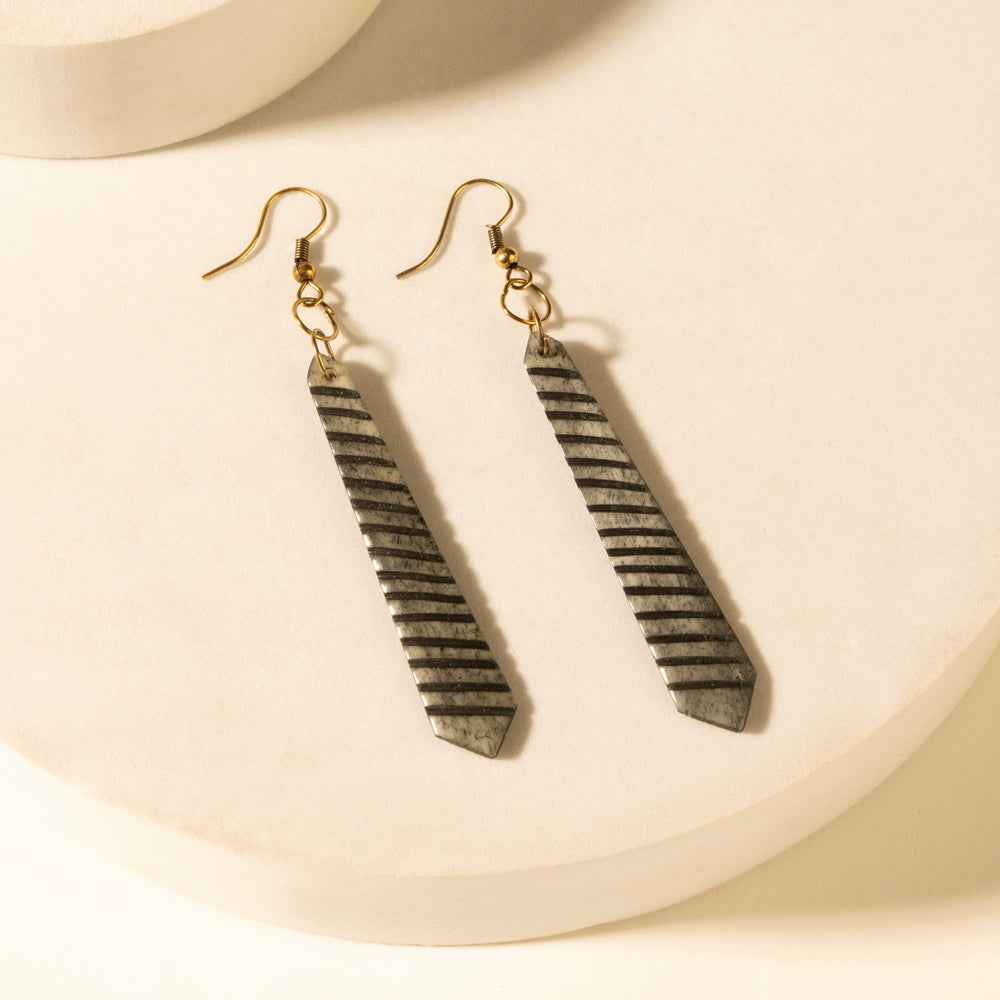 Myra Driftline Drop Earrings in Iron Stripe