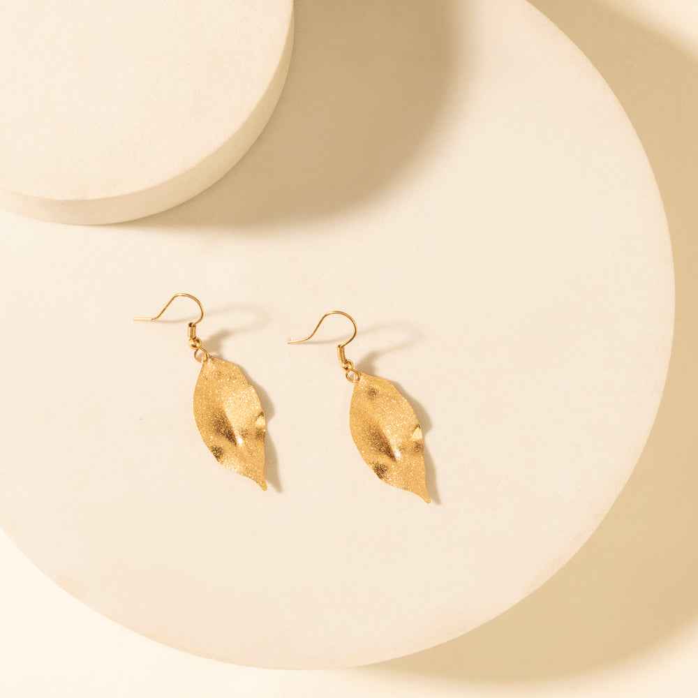 Myra Suntrail Leaf Earrings in Weathered Amber