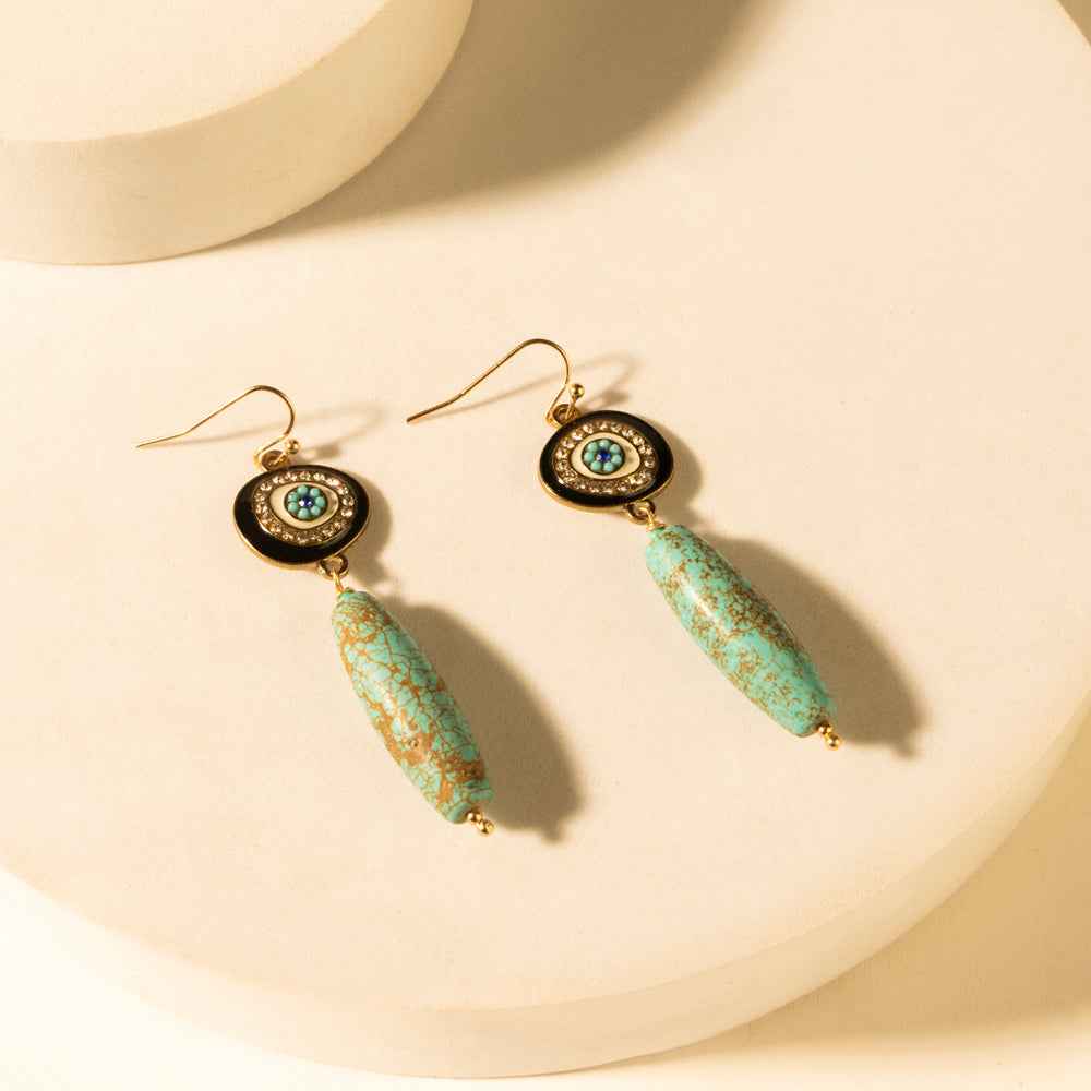 Myra Trail Halo Earrings in Turquoise Stone