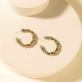 Myra Bronc Braid Hoop Earrings in Desert Turquoise