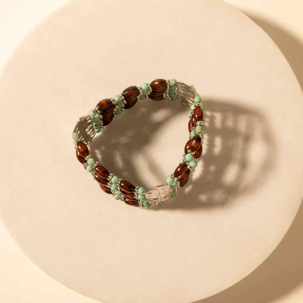 Myra Cinchstone Wrap Cuff in Dusty Turquoise