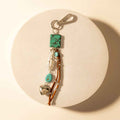 Myra Longhorn Charm Keychain in Desert Turquoise