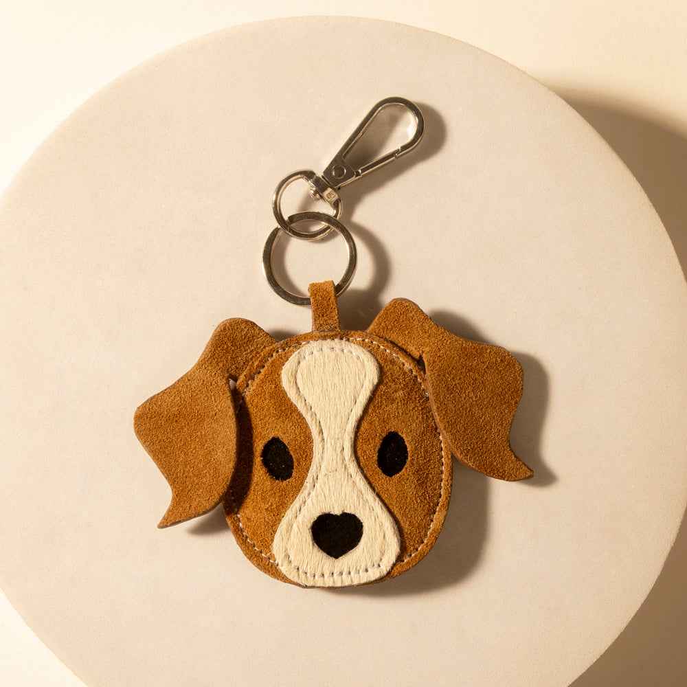 Myra Ranch Pup Charm Keychain in Rawhide Tan Mix