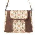 Myra Oakline Cotton & Leather Shoulder Bag in Oat Brown