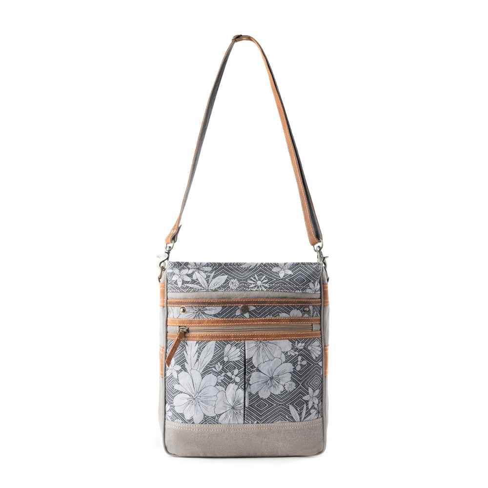 Myra Carefree Days vintage shoulder bag for Women in sage with leather details