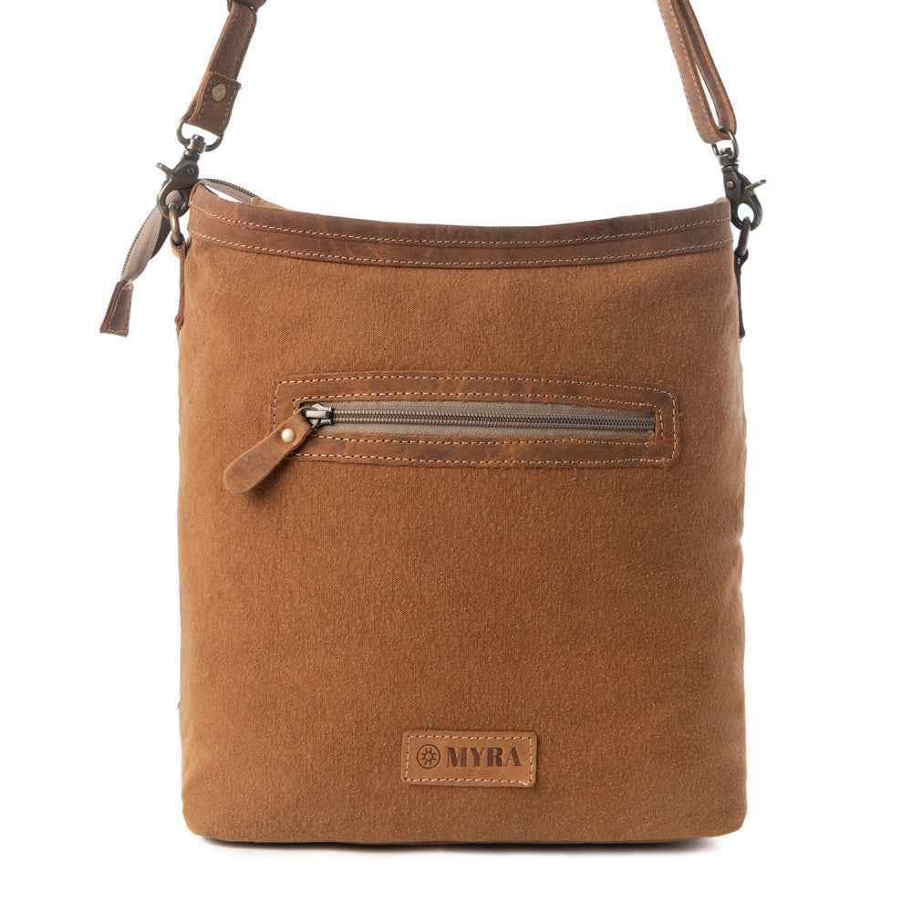 Myra Diamondback Trail Western Shoulder Bag for Women in Brown with Rug details