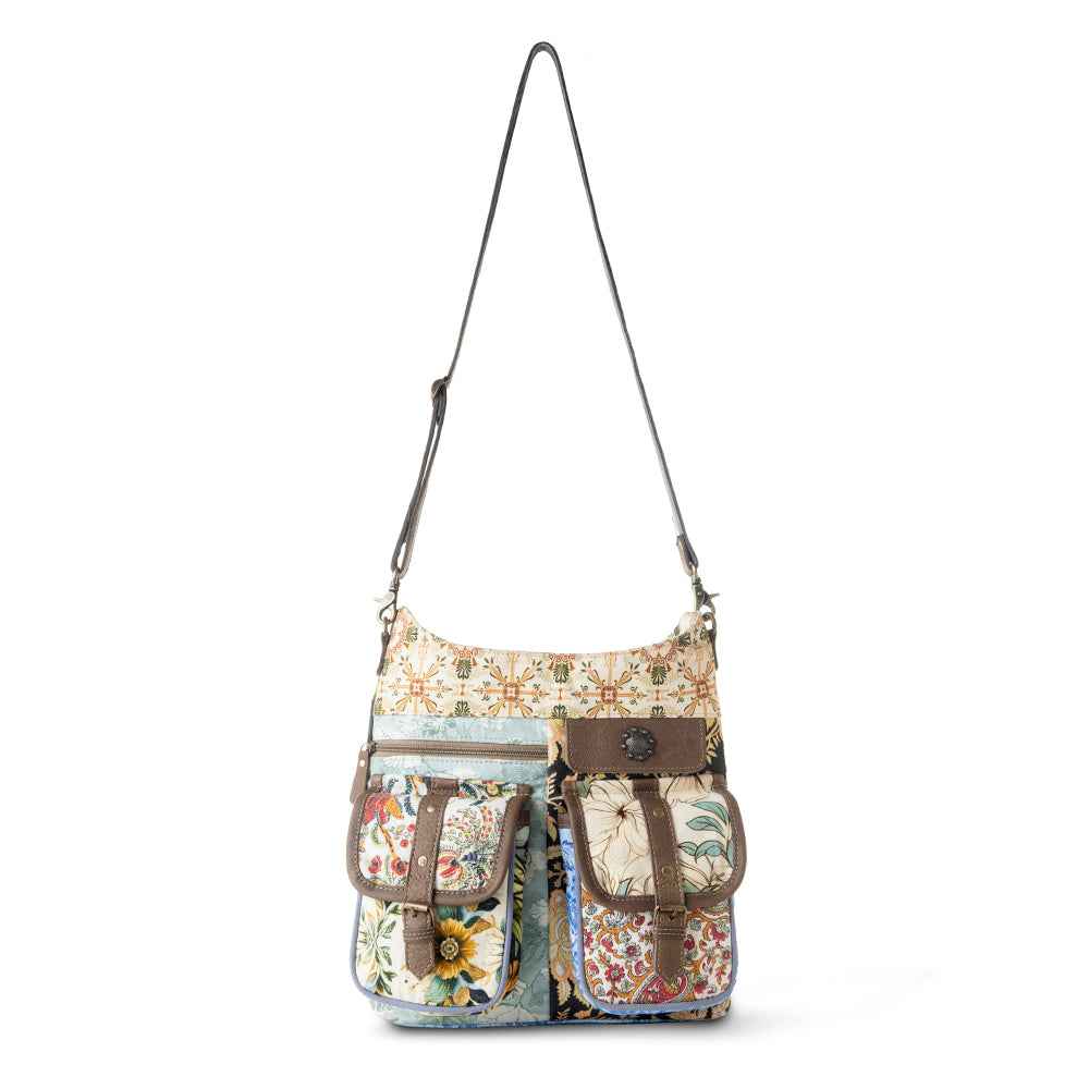 Myra Le Fleur Bel Cowgirl Shoulder Bag for Women in yellow floral with leather and Concho details