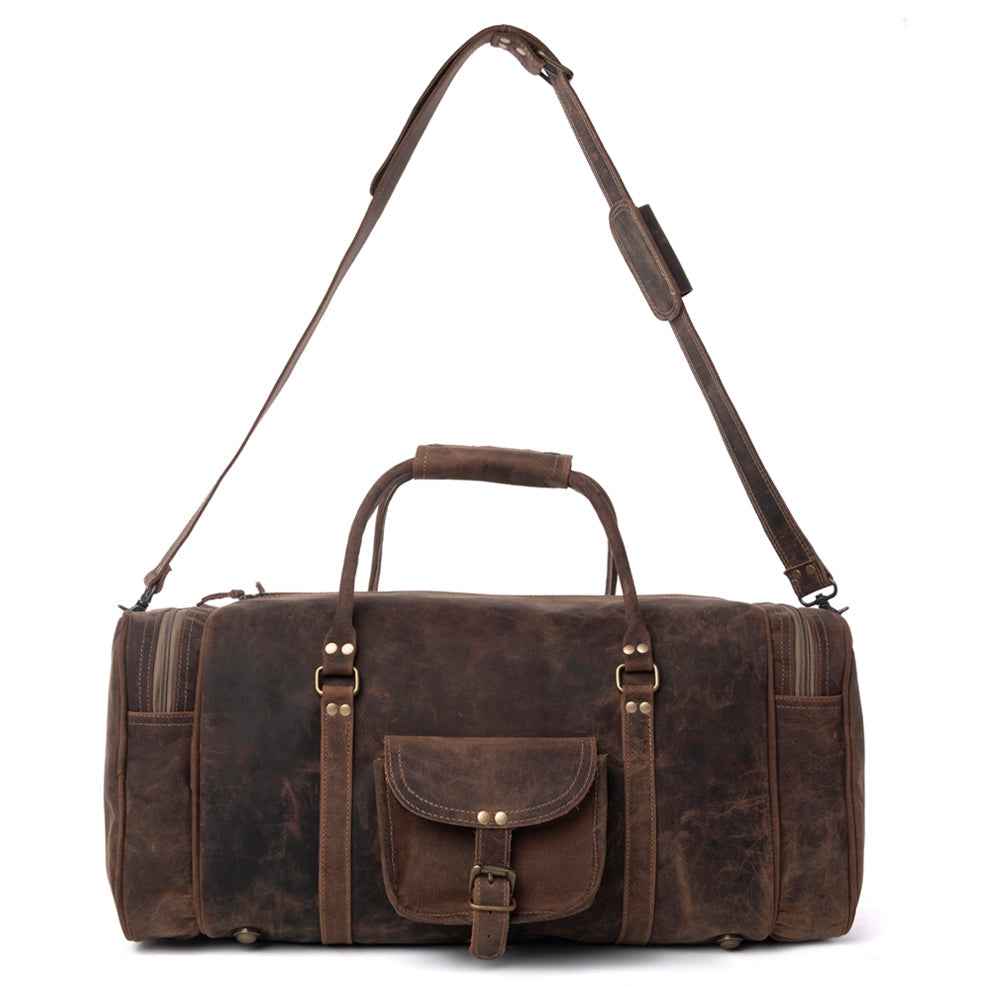 Myra Redmont Leather Traveller Bag in Dark Mahogany