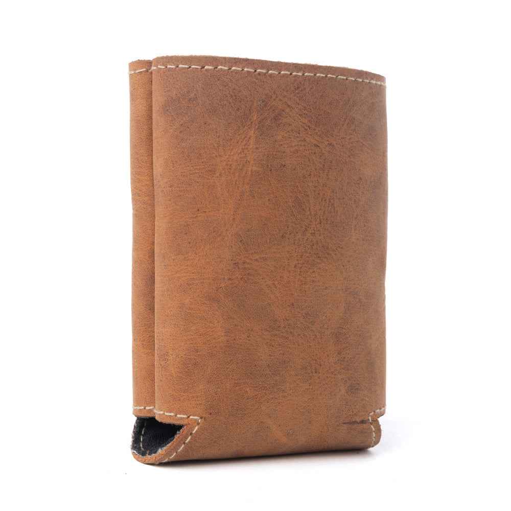 Myra Birch Valley Hairon Leather Beer Can Holder in Dusty Caramel