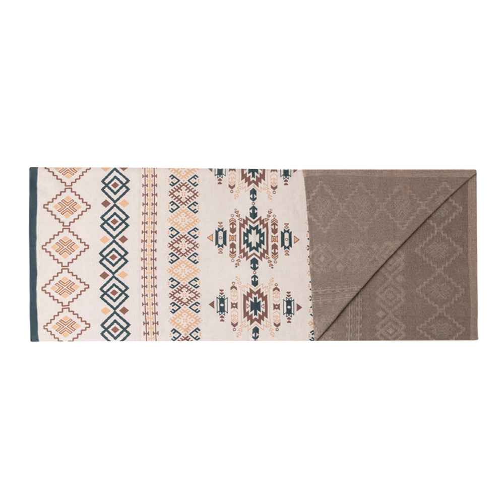 Myra Canyon Knit Cotton Throw in Sandstone Geo For Your Western Couch