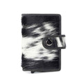 Myra Dune Star Hairon Leather Credit Card Holder in Black & White