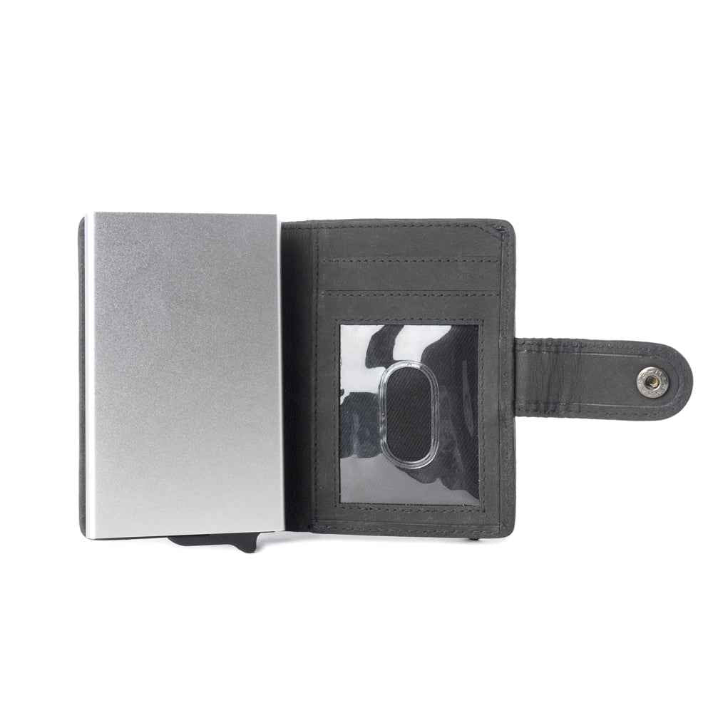 Myra Dune Star Hairon Leather Credit Card Holder in Black & White