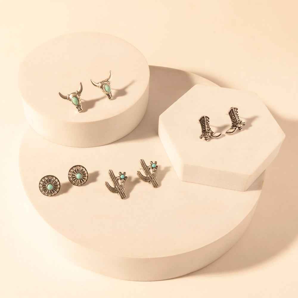 Myra Sonoran Stud Set in with turquoise detail in premium style