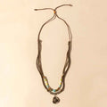 Myra Santa Rosa Beaded Drawstring Necklace for Women with beads and concho detail for western wear
