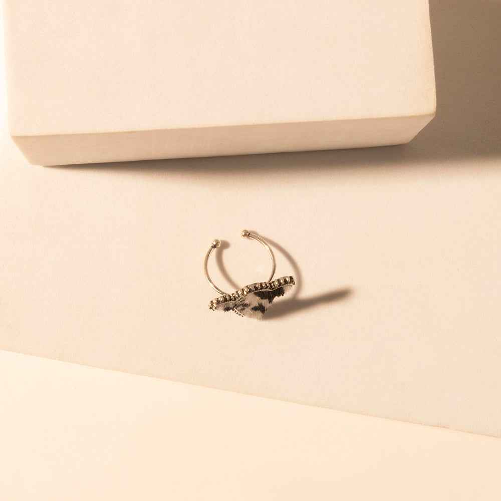 Myra Rodeo Hide adjustable Ring for Women with hair-on cowhide detail for premium western wear