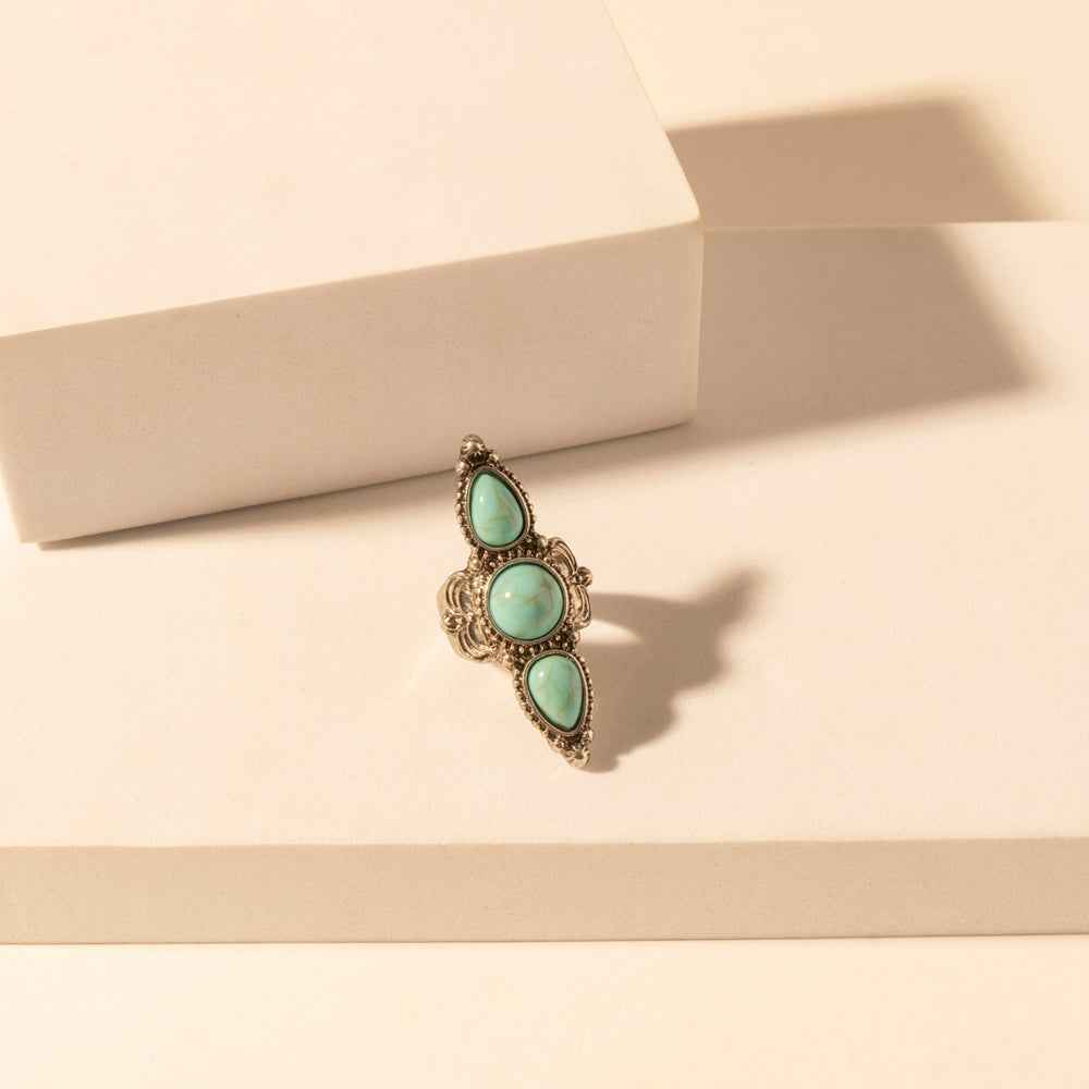 Myra Wildfire Turquoise adjustable Ring for Women with turquoise detail for premium western wear