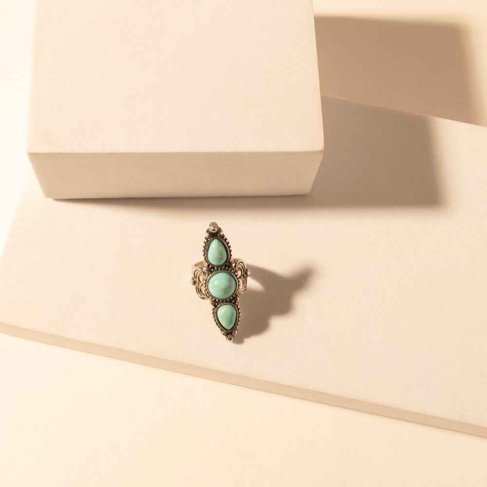 Myra Wildfire Turquoise adjustable Ring for Women with turquoise detail for premium western wear