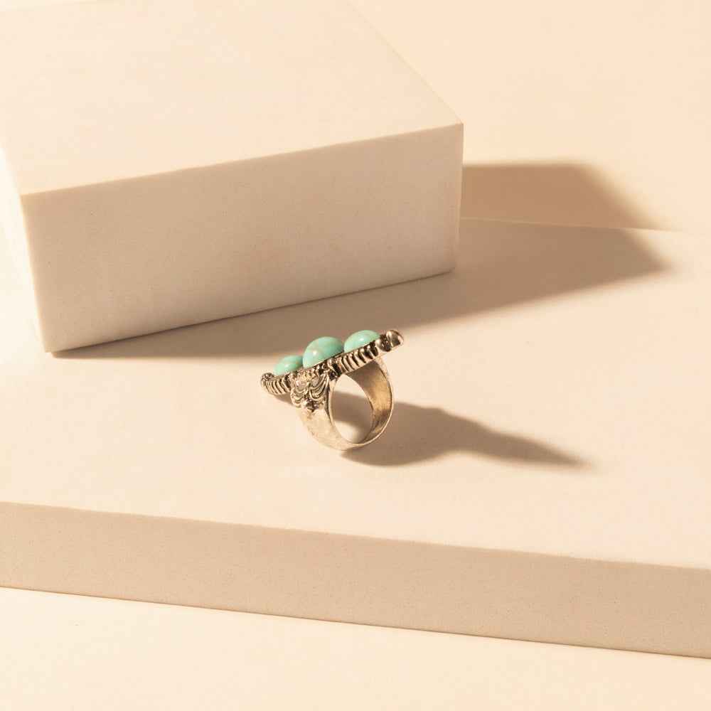 Myra Wildfire Turquoise adjustable Ring for Women with turquoise detail for premium western wear