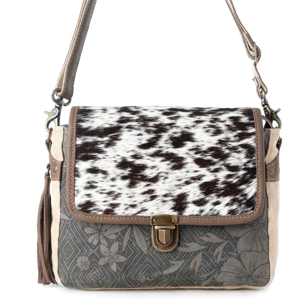 Myra Meadowhide Western Shoulder Bag for Women in Brown with hairon flap
