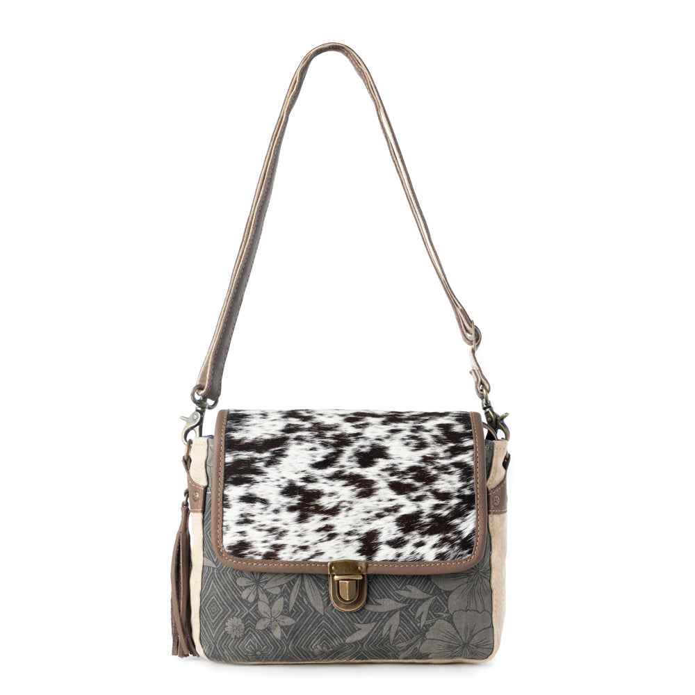 Myra Meadowhide Western Shoulder Bag for Women in Brown with hairon flap