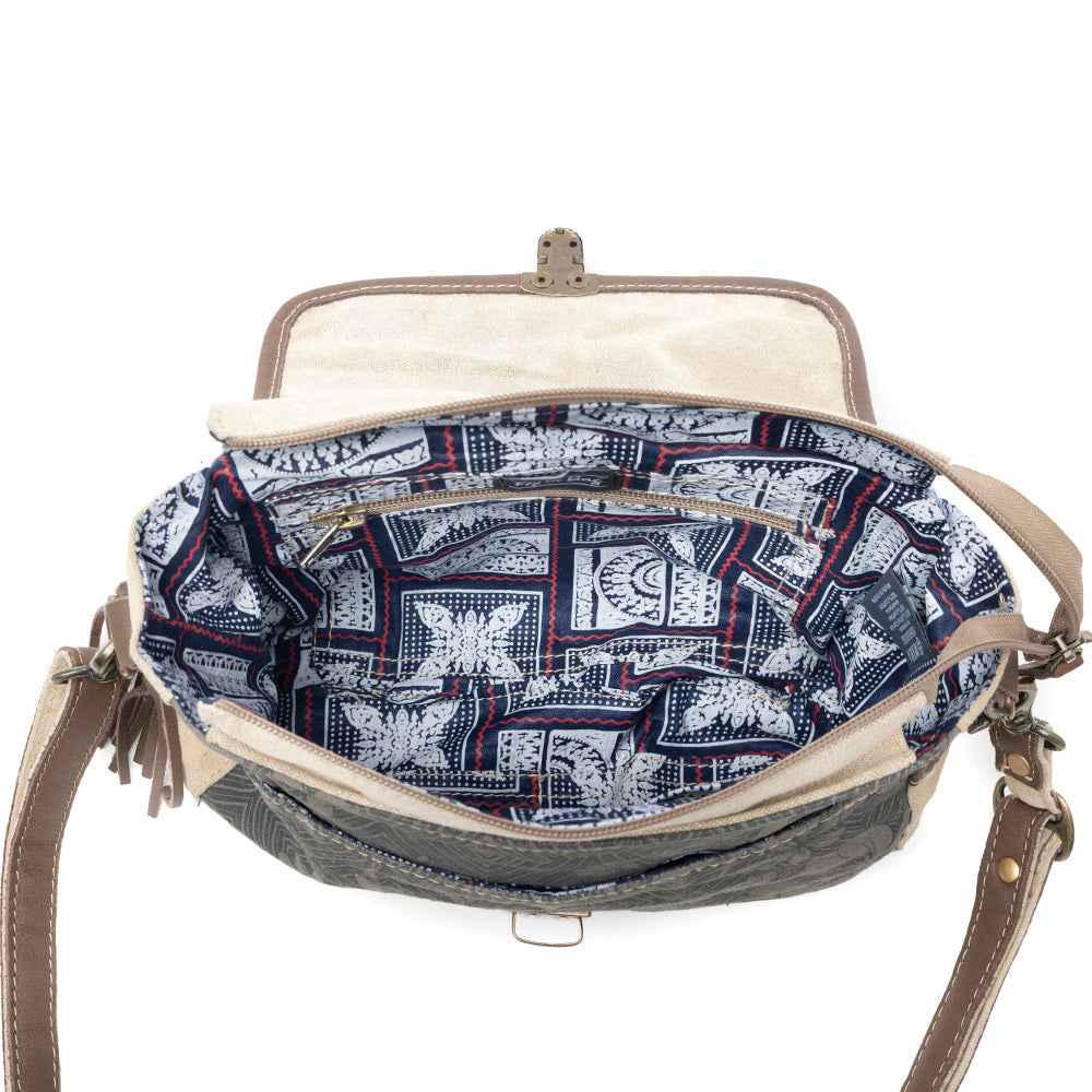Myra Meadowhide Western Shoulder Bag for Women in Brown with hairon flap
