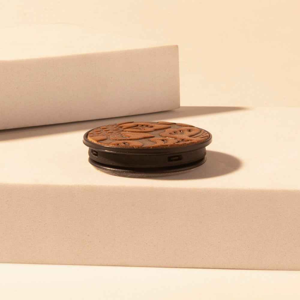 Myra Magnolia Trail Phone Socket for Women in brown with handtooled detail for everyday use