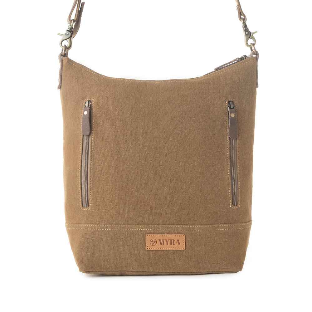 Myra Wild Paisley upcycled canvas concealed Carry Bag for Women in olive with vintage print