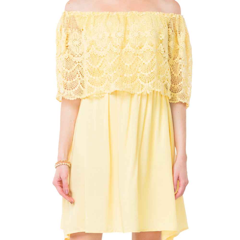 Yellow Mesh Net Dress