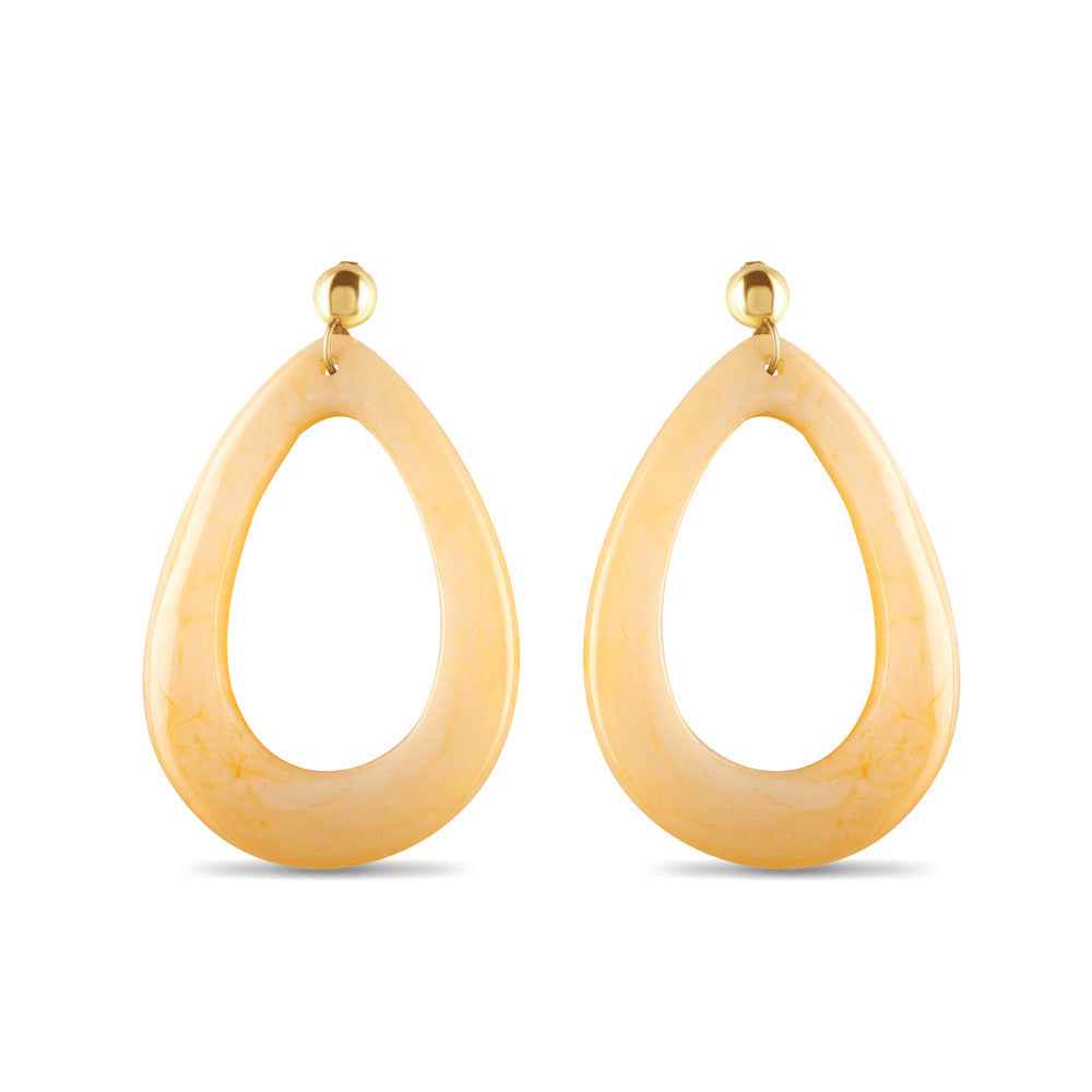 Oval Yellow Drop Earrings
