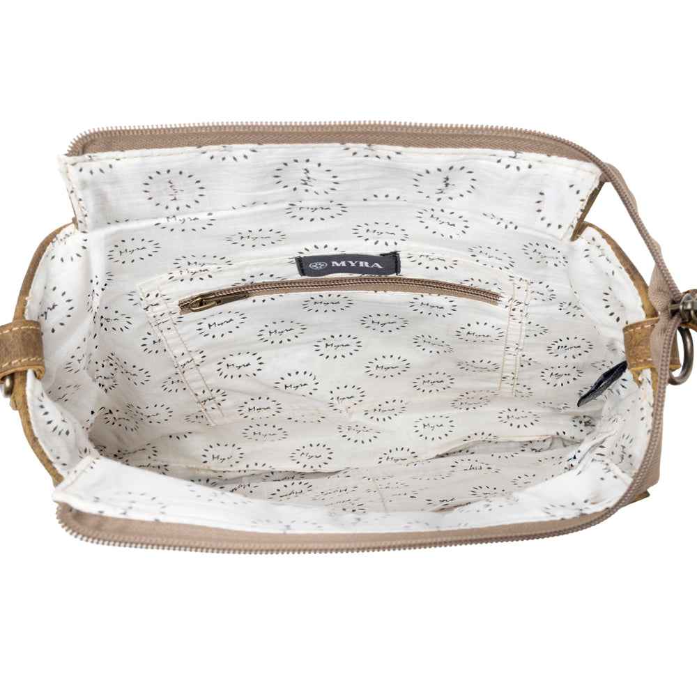 Myra Beast Leather Messenger Bag for Women Distressed Brown Full-Grain Leather with Adjustable Strap and Front Pocket