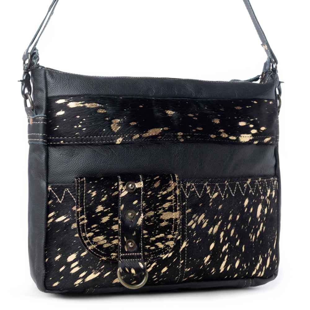 MODERN  LEATHER AND HAIRON BAG