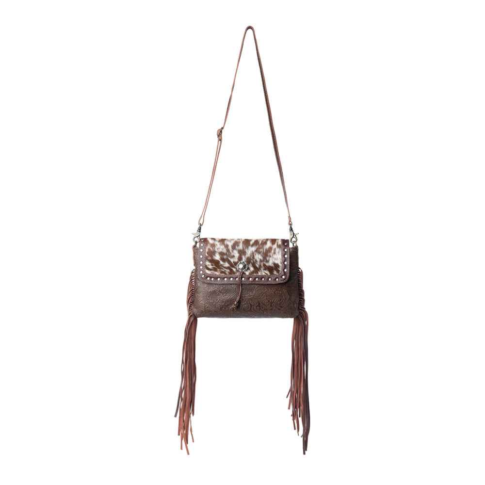 Carved Blossoms Leather & Hairon Bag