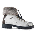 Myra Turbulent Hairon Leather Boots for Women – Fur Lining, Rugged Sole with Stylish Lace-Up Design for Winter Escapes