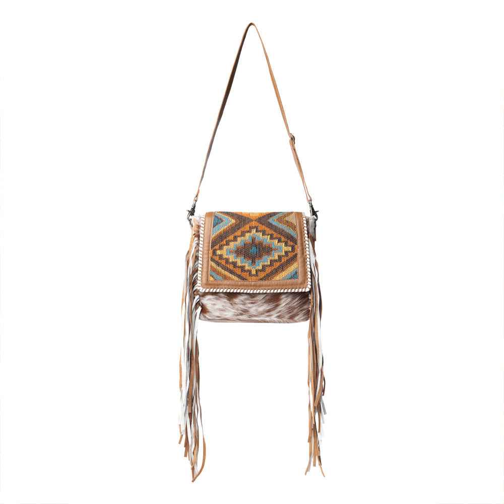 Boho Chic Style Leather & Hairon Bag