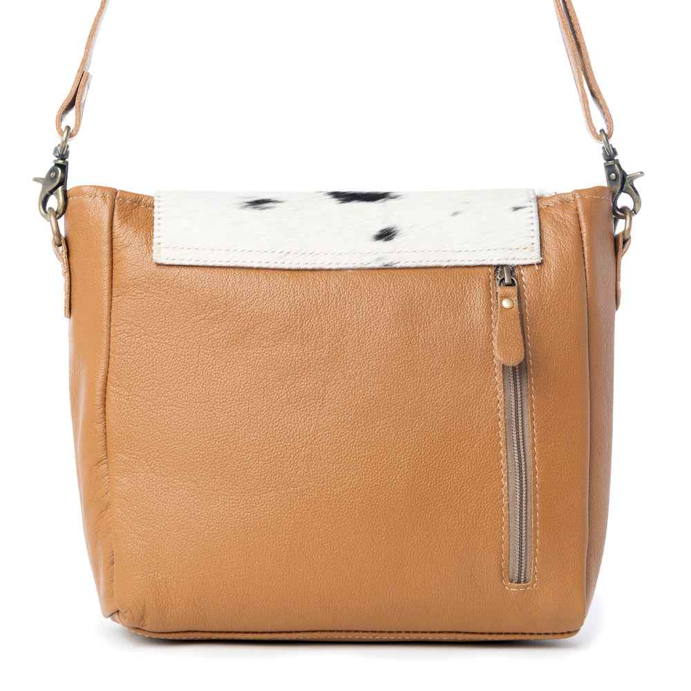 Myra Mangnifique Hairon Leather Crossbody Bag – Handtooled Flap, Concealed Carry Pocket & Adjustable Strap