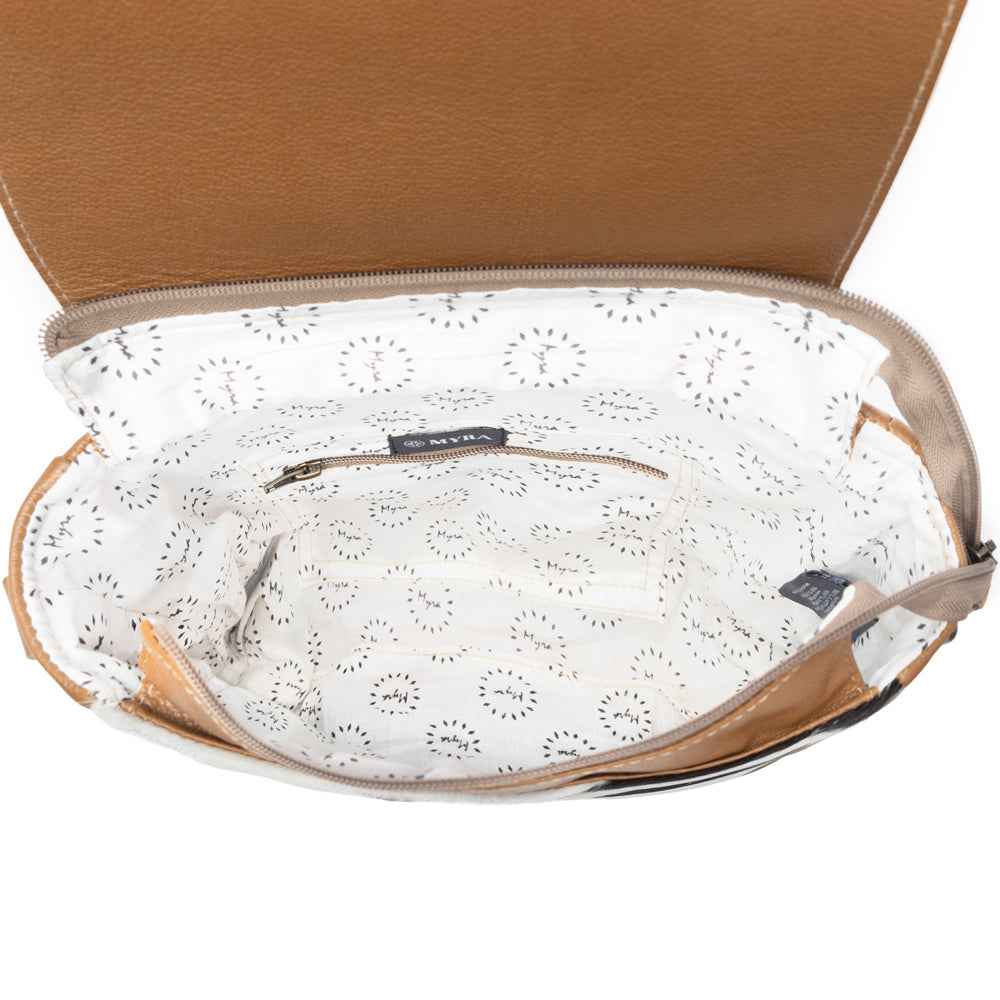 Myra Mangnifique Hairon Leather Crossbody Bag – Handtooled Flap, Concealed Carry Pocket & Adjustable Strap